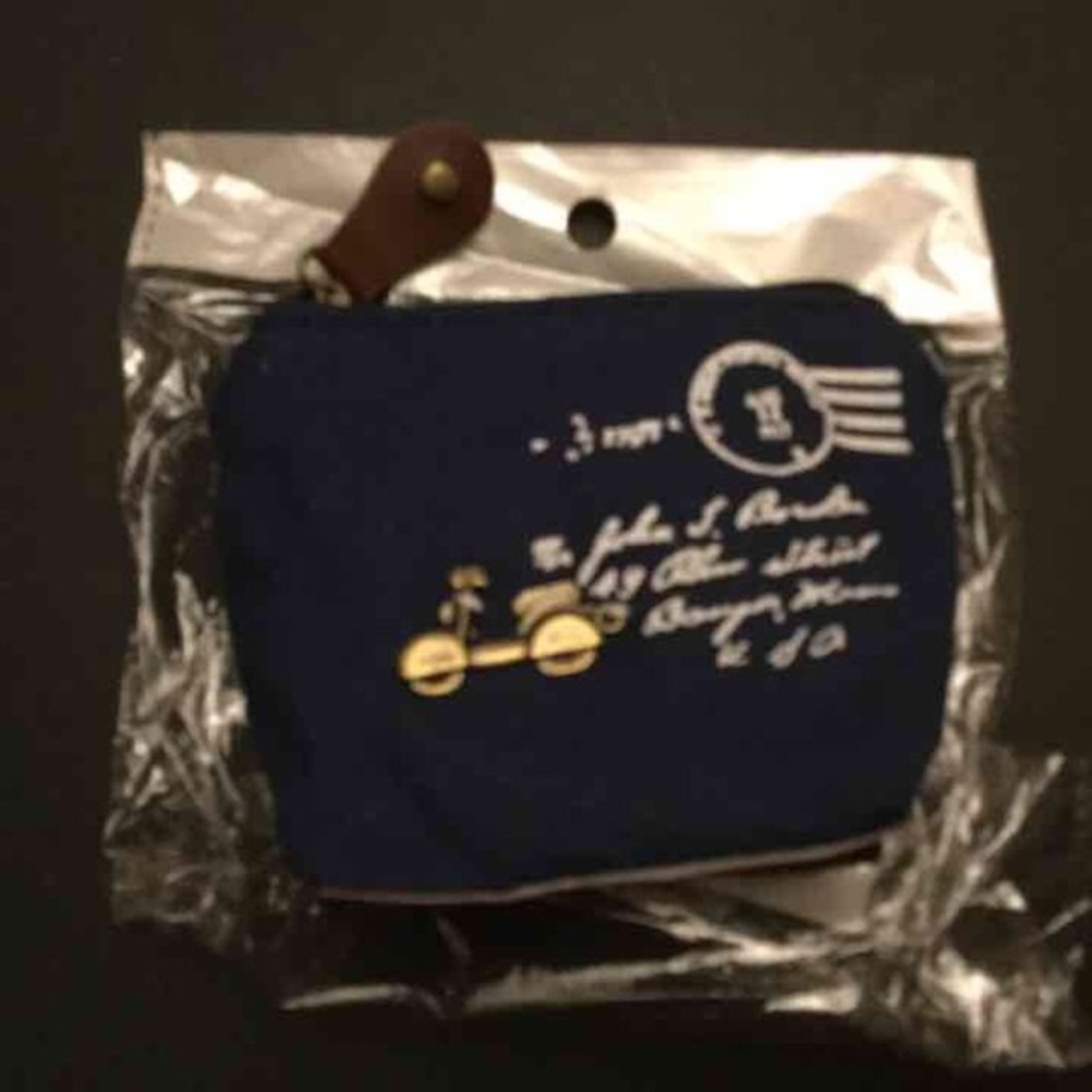 Canvas Coin Purse Metal Scooter Decor